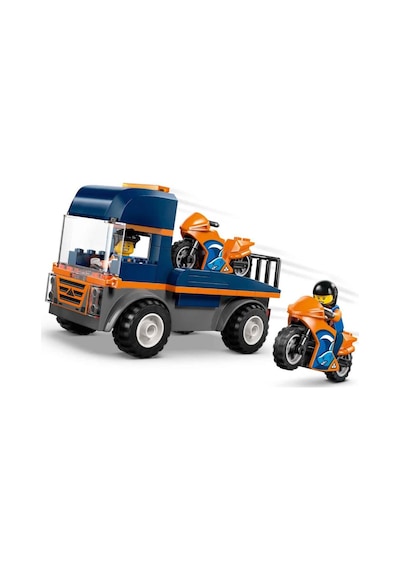 Lego City Motosiklet Taşıyıcı - Oyuncak Araç Yapım Seti - Açık Kasa Kamyon - 2 Minifigür - 60491