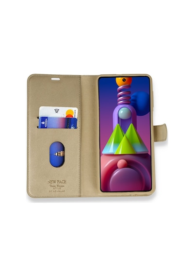 Xiaomi Mi Note 10 Uyumlu Elite Kapaklı Cüzdan Kılıf Gold / Altın