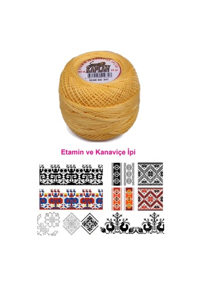 Tedar Kaplan Etamin Ve Kanaviçe İpi 8 No Kod/renk: 347 - Royaleks Najmaddin (No:1) 8.5Cm X 10.5 Cm