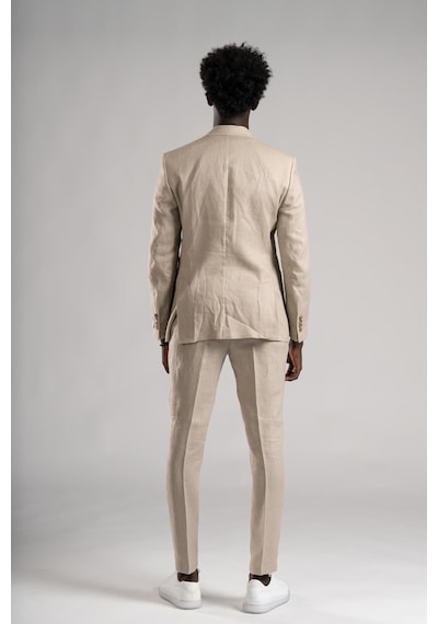 Sir Regular Fit Yarım Astarlı %100 Linen Keten Kumaş Takım Elbise 001