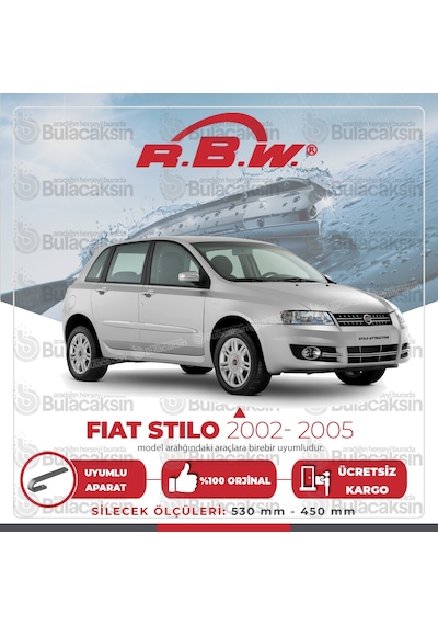 Rbw Fiat Stilo 2002 - 2005 Ön Muz Silecek Takımı
