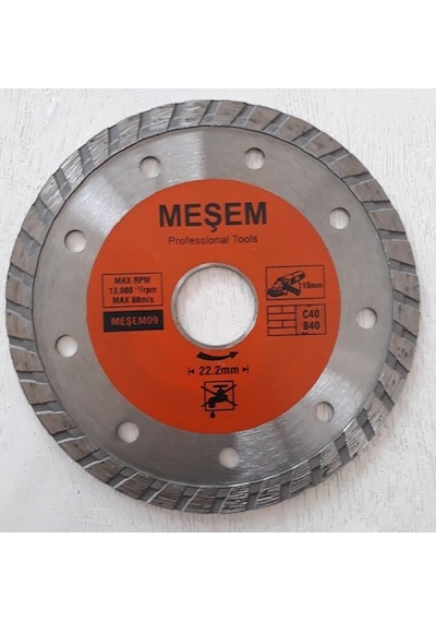 Meşem 115 Mm Turbo Elmas Testere Mermer Granit Seramik Kesme 1 Ad