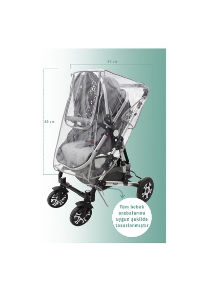 Mordesign Fermuarlı Ultra Lüx Bebek Arabası Yağmurluğu Şeffaf Mordesign Fermuarlı Ultra Lüx Bebek Arabası Yağmurluğu Şeffaf