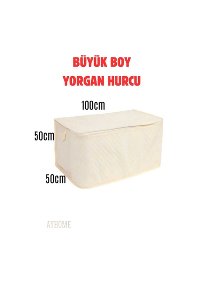 Büyük Boy Yorgan Döşek Hurcu 100 X 50 Cm Ebatında Fermuarli Tela Kumaş Krem Renk Mega Boy Hurç Tela Diğer