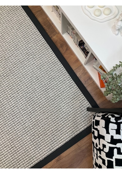 Saraz Halı Kumaş Bordür Gri Bukle Antrasit Bordür Halı Salon Koridor Mutfak Çocuk Odası Halısı Kilim S267 Gri - Antrasit