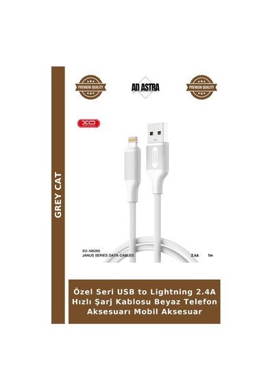 Özel Seri Usb To Lightning 2.4a Hızlı Şarj Kablosu Beyaz Telefon Aksesuarı Mobil Aksesuar