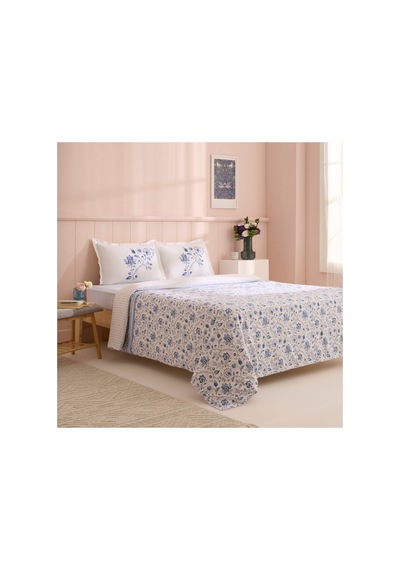 Kaşmir Home Belina %100 Pamuk Tek Kişilik Nevresim Takımı İndigo
