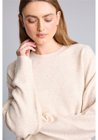 Defacto Oversize Bisiklet Yaka Düşük Omuzlu Basic Triko Kazak F3895ax26wnbg373 Bej-bg373