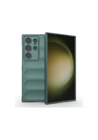 Samsung Galaxy Uyumlu - S24 Ultra Kılıf Optimum Silikon - Koyu Yeşil