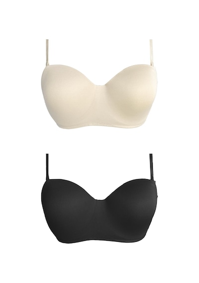 Cottonhill Balenli Toparlayıcı Dolgusuz Straplez Lotus Sütyen 2'li Paket-2 Çok Renkli