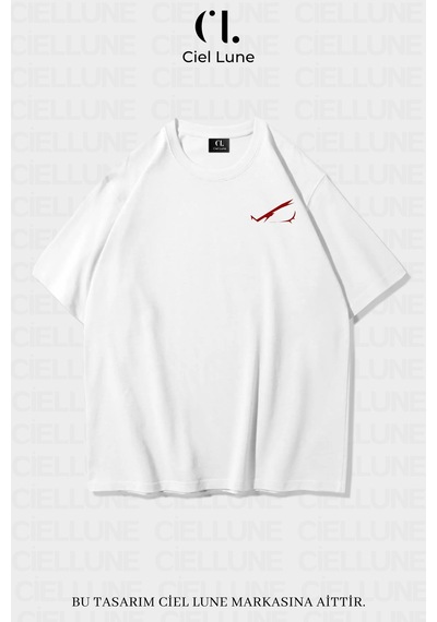 Nevermind Unisex Kadın Erkek Red Eyes Baskılı Özel Tasarım Oversi Beyaz