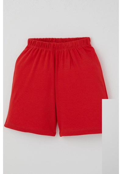 Breeze Kız Çocuk Şortlu Pijama Takımı Çilek Desenli 4-8 Yaş, Krem