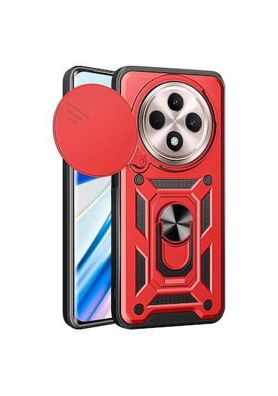 Redmi 14c Kılıf Pars Lens Yüzüklü Silikon - Kırmızı Bz8683140827021