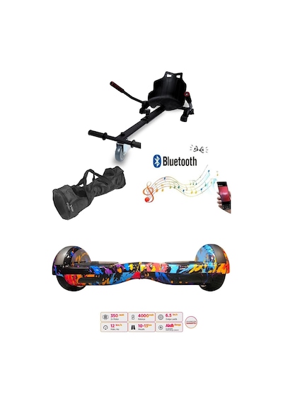 Citymate Elektrikli Kaykay Hoverboard Akıllı Denge 6.5 Inch + Hoverkart + Çanta Extrem Paket D26