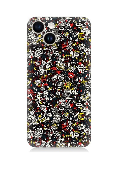 Apple Uyumlu iPhone 14 Plus Uyumlu Küçük Figürler Desenli Silikon Kılıf -