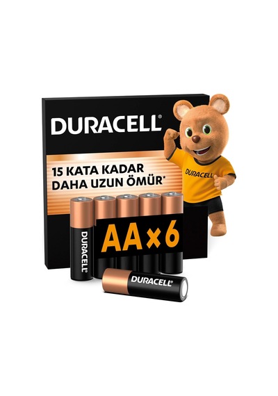 Ayrex Duracell Aa Alkalin Kalem Pil 6'li Paket 1,5 V Lr6/mn1500
