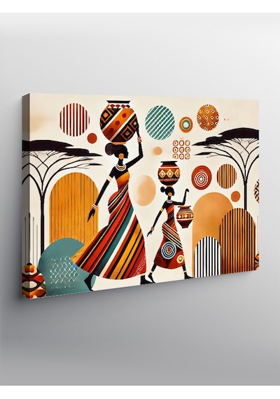 Kanvas Tablo Retro Afrikalı Kadın Tasarımı 50cmx70cm