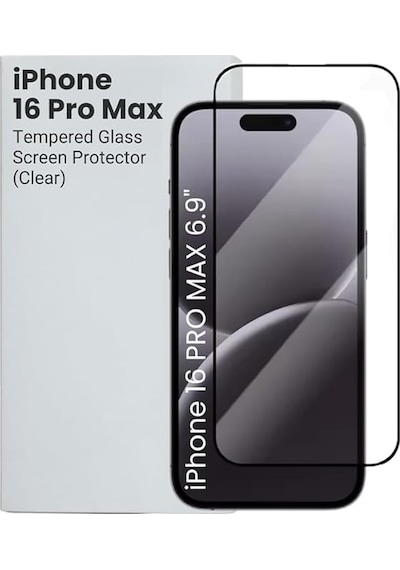 Apple Uyumlu   iPhone 16 Pro Max İle Ekranı Tam Kaplayan Eks Temperli Kırılmaz Cam Ekran Koruyucu