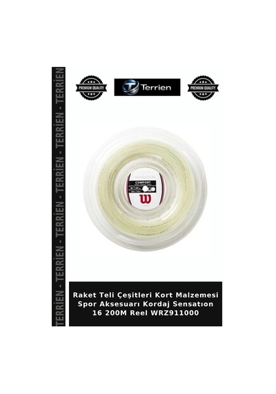 Premium Kordaj Sensatıon 16 200m Reel Wrz911000 Raket Teli Çeşitleri Kort Aksesuarı Tenis Ürünü