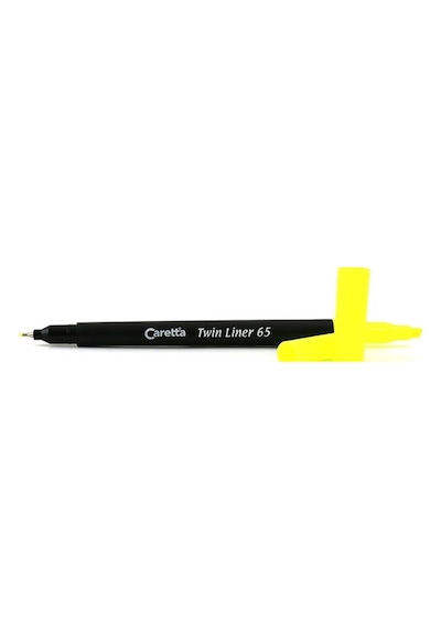 Caretta Twinliner 65-13 Sarı Çift Uçlu Kalem