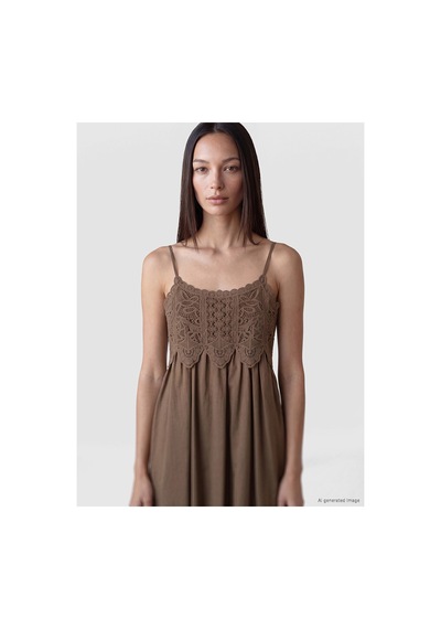 LC Waikiki Trendlucky Farkıyla İp Askılı Dantel Detaylı Poplin Kloş Elbise Haki - 917049484 Haki LC Waikiki Trendlucky Farkıyla İp Askılı Dantel Detaylı Poplin Kloş Elbise Haki - 917049484 Haki