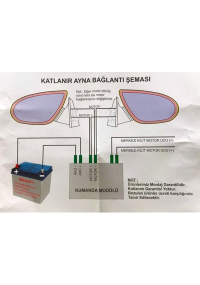Tofaş Uyumlu M3 Katlanır Ayna Elektrikli Ayna