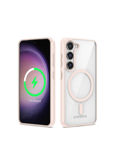 Zore Galaxy S23 Plus Uyumlu Magsafe Wireless Şarj Özellikli Silikon Ogaa Ege Kılıf-pembe