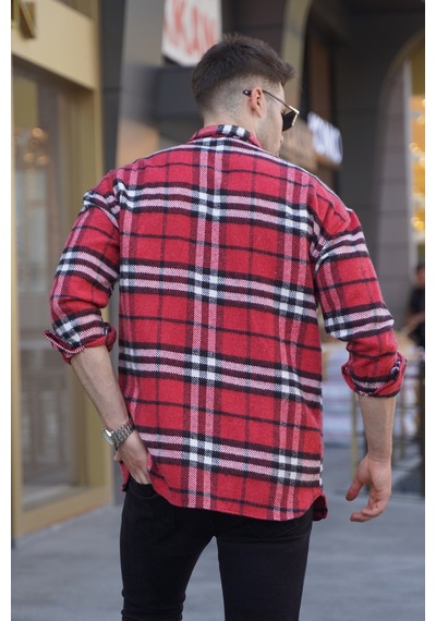 Madmext Kırmızı Regular Fit Oduncu Gömlek 5553