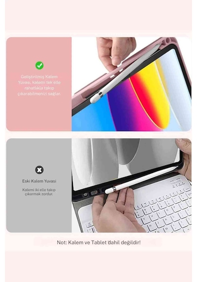 Xiaomi Redmi Pad 2 Uyumlu 11" Standlı Klavyeli Tablet Kılıfı Klavye + Stand