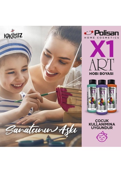 Polisan X1 Art Multısurface Hobi Boyası 0076 Çağla 120 Ml