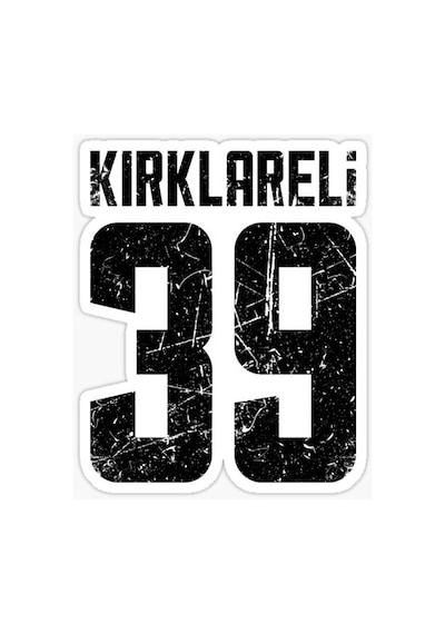 39 KIRKLARELİ Sticker Yapıştırma Oto Etiket 17cm
