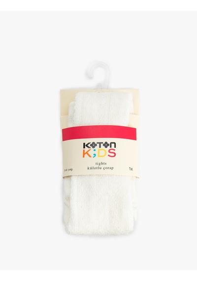 Koton Dokulu Külotlu Çorap Ekru 5wkg80128aa Ekru