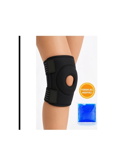 Quanzhou Menisküs İçin Medikal Dizlik Patella Ligament Destekli Termojelli Dizlik 1 Adet / Siyah