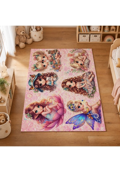 Kartela Halı Peri Masalı Kaymaz Taban Çocuk Oyun Halısı - 120 X 180 Cm Çok Renkli