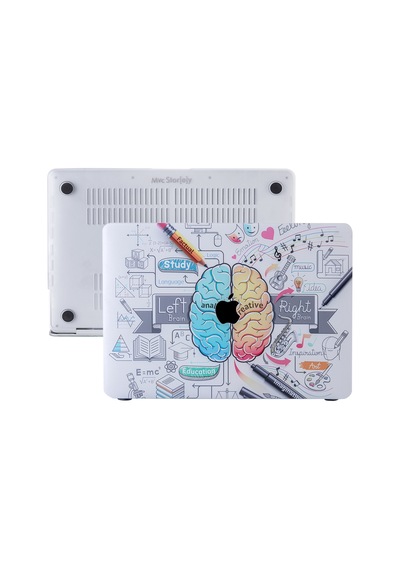 Macbook Air M1 Kılıf 13 inç Beyin Desenli Sert Kapak Darbe Koruma A2337 A2179 A1932