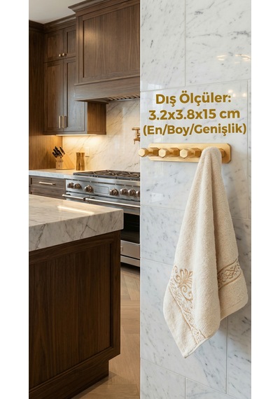 4'lü Premium Gold Alüminyum Banyo Mutfak Havlu Bornoz Askısı Yapışkanlı Altın