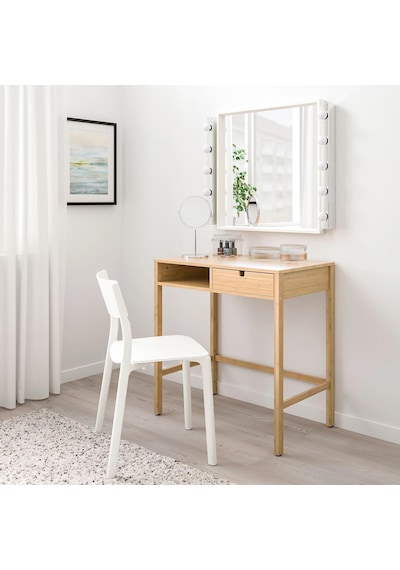 Bambu Makyaj Masası, Meridyendukkan 76x47 Cm Çekmeceli Tuvalet Masası Bambu Makyaj Masası, Meridyendukkan 76x47 Cm Çekmeceli Tuvalet Masası