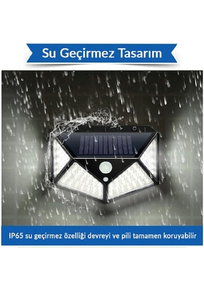 Güneş Enerjili Dış Mekan Solar Duvar Armatürü Beyaz Işık Solar-Beyaz