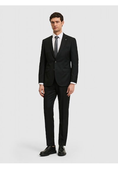 Cacharel Siyah Slim Fit Yün Karışımlı Çizgili Takım Elbise Cacharel Siyah Slim Fit Yün Karışımlı Çizgili Takım Elbise