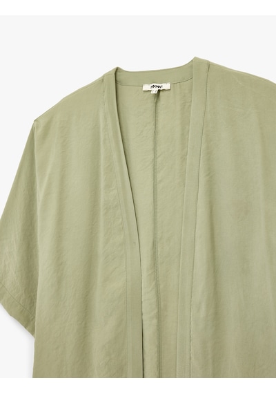 Koton Kısa Geniş Kollu Viskon Kimono Haki 6sak50021pw Haki