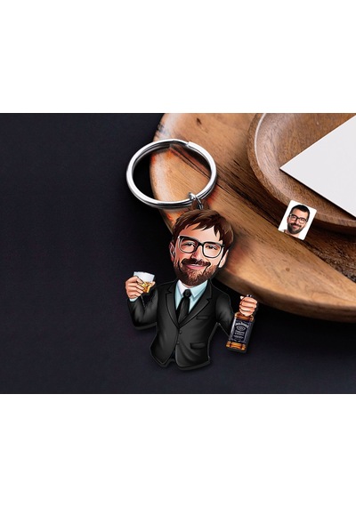 Bk Gift Kişiye Özel Erkek Karikatürlü Ahşap Anahtarlık, Sevgiliye Hediye, Erkek Hediyesi, Doğum Günü Hediyesi-12