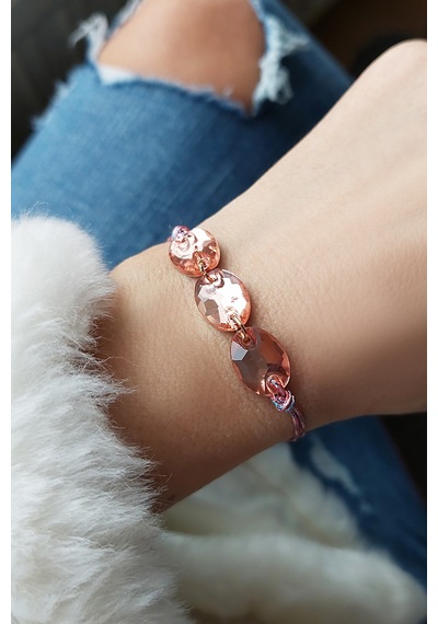 Vaoov Pembe Taşlı İpli Bileklik Çok Renkli