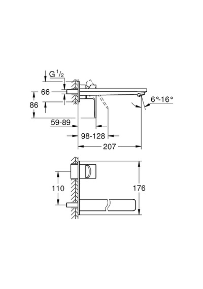 Grohe Lineare İki Delikli Lavabo Bataryası L-Boyut 23444Al1