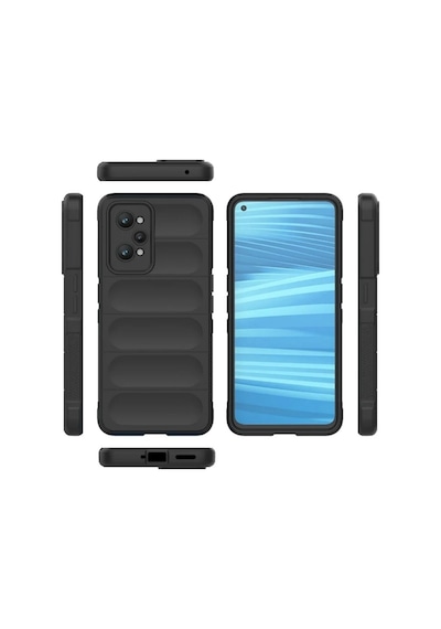 Realme GT2 5G Uyumlu Silikon Kılıf - Kamera Korumalı Esnek Yeni Nesil Airbag Kapak - Mavi
