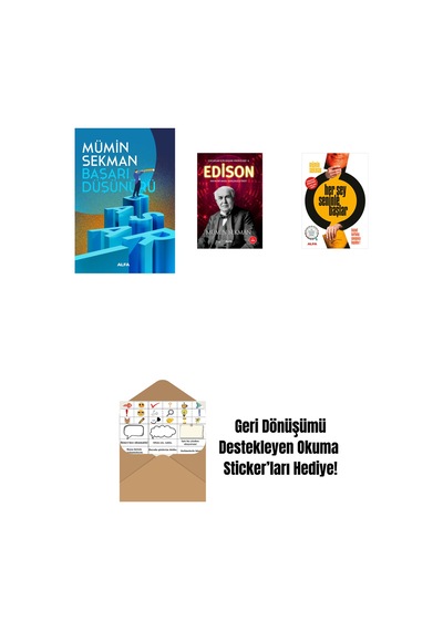 Başarı Düşünürü + Edison + Her Şey Seninle Başlar + Okuma Sticker'ları