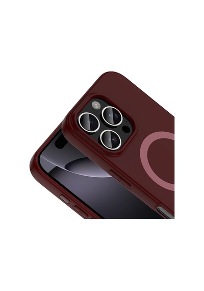 iPhone 16 Pro Max Kılıf M-safe Şarj Özellikli Zore Aris Silikon Kapak - Mürdüm