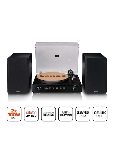 Lenco Ls-700bk Siyah Dahili Hoparlörlü Hifi Bluetooth Özellikli Ve Ortofon 2m Red Pikap-siyah