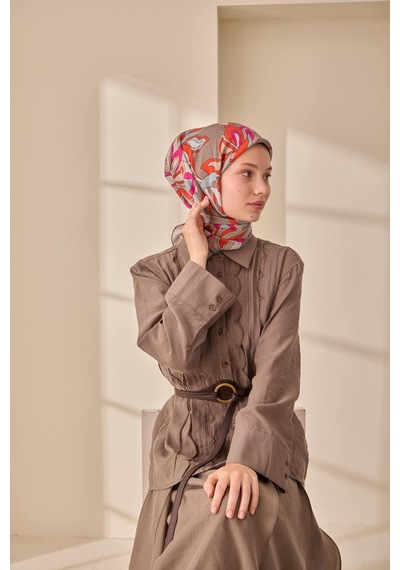 Silk Home Olinda İpek Eşarp 47003-27 Vizon, Fuşya, Çağla, Turuncu
