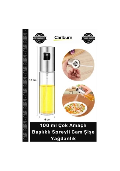 Mutfak Zeytinyağı Sirke Sos Yağdanlık Sprey Başlıklı Şeffaf 100 Ml Çok Amaçlı Spreyli Cam Şişe Diğer