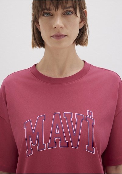 Mavi - Mavi Logo Baskılı Pembe Tişört 1611193-70931 Pembe